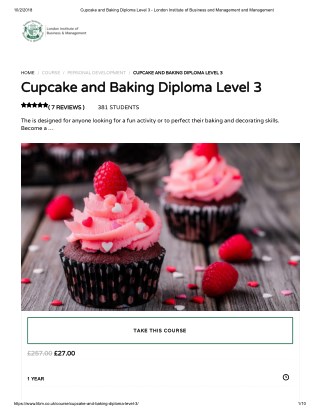 Cupcake and Baking Diploma Level 3 - LIBM