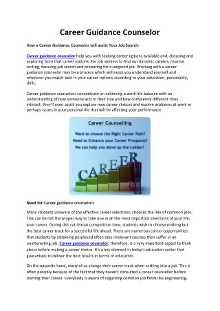 Career Guidance Counselor