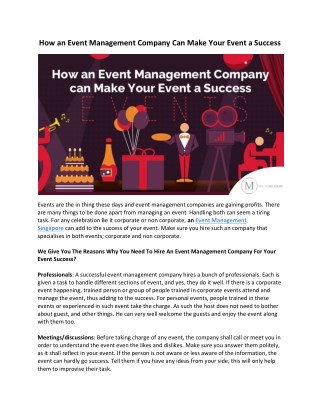 How An Event Management Company Can Make Your Event A Success
