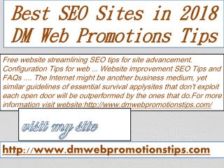 Best SEO Sites in 2018 | DM Web Promotions Tips