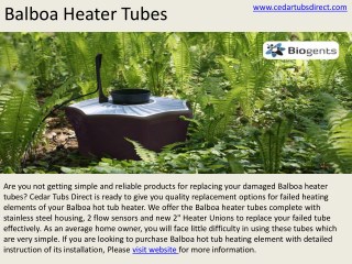 Reliable Balboa Heater Tubes