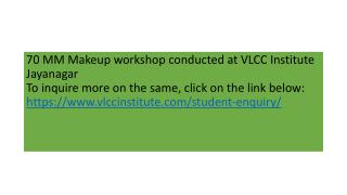 VLCC Makeup Workshop Programme