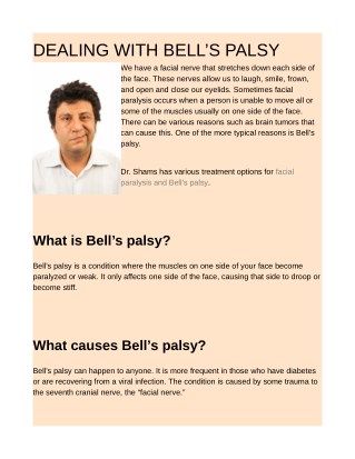 DEALING WITH BELL’S PALSY