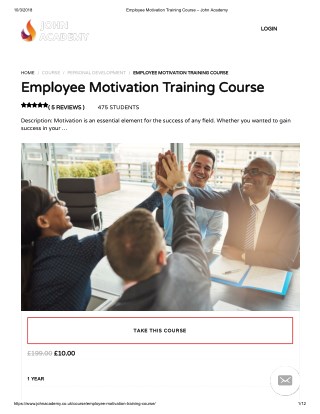 Employee Motivation Training Course - John Academy