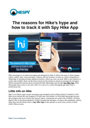 The reasons for Hike’s hype and how to track it with Spy Hike App