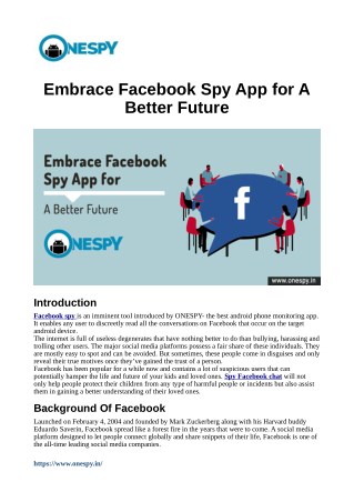 Embrace Facebook Spy App for A Better Future