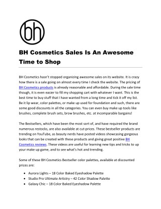 BH Cosmetics Sales Is An Awesome Time to Shop