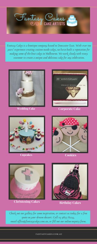 Melbourne's Best Custom Made Cupcakes & Cakes | Fantasy Cakes