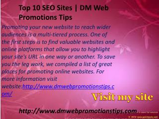 New Website Promotion | DM Web Promotions Tips