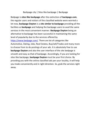 Backpage Dayton | Sites like backpage | Backpage.com