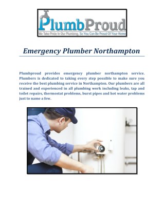 Emergency Plumber Northampton