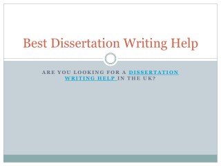 Best Dissertation writing help