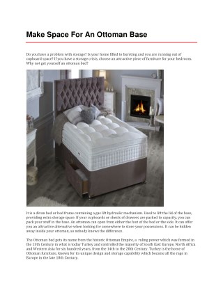 Make Space For An Ottoman Base