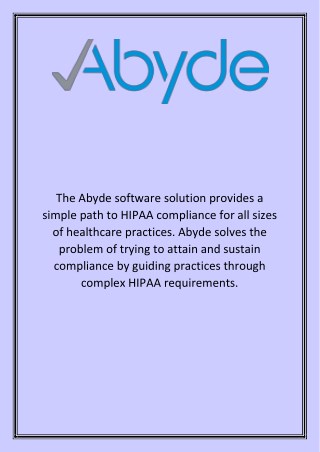 HIPAA Compliance Training - Abyde