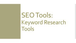 SEO Tools: Keyword Research Tools