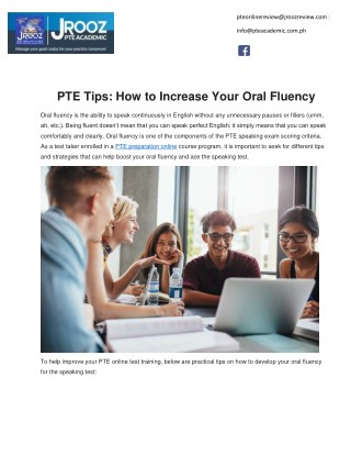 PTE Tips: How to Increase Your Oral Fluency