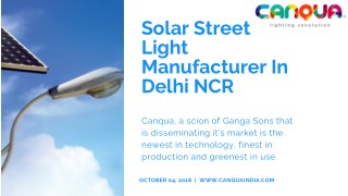 Solar Street Light Manufacturer In Delhi NCR