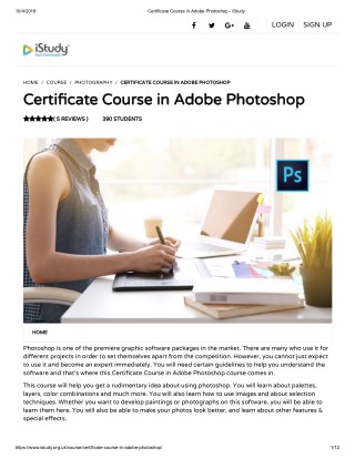 Certificate Course in Adobe Photoshop - istudy