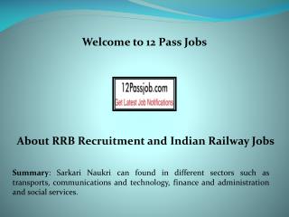 Indian railway jobs for 12th pass at 12passjob.com