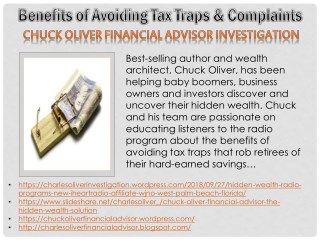 Chuck Oliver Financial Advisor Investigation - Benefits of Avoiding Tax Traps & Complaints