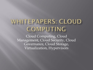 Cloud Computing Whitepapers