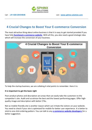 4 Crucial Changes to Boost Your E-commerce Conversion