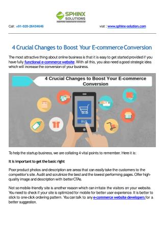 4 Crucial Changes to Boost Your E-commerce Conversion