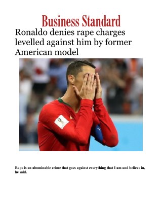 Ronaldo denies rape charges levelled against him by former American model