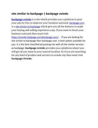 site similar to backpage | backpage oviedo