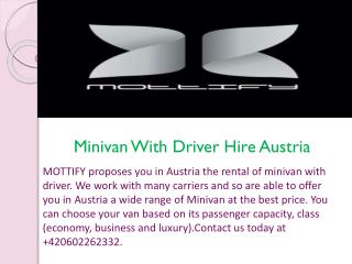 Minivan With Driver Hire Austria