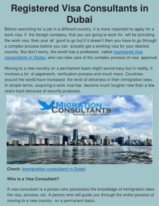 Registered Visa Consultants in Dubai