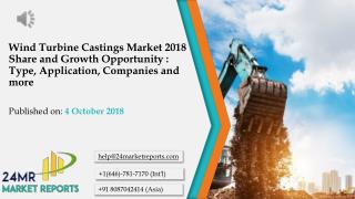 Wind Turbine Castings Market 2018 Share and Growth Opportunity : Type, Application, Companies and more