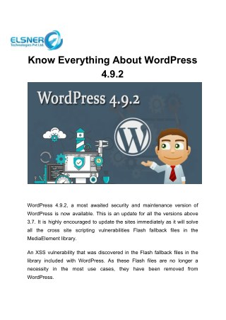 All You Need To Know About WordPress 4.9.2