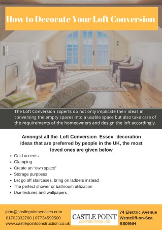 How to Decorate Your Loft Conversion