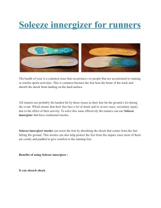 Soleeze innergizer for runners