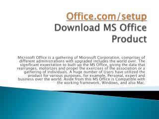 OFFICE.COM/SETUP DOWNLOAD YOUR MS OFFICE ACCOUNT