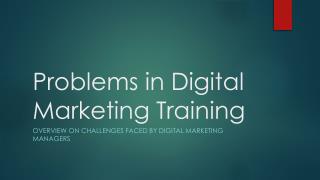 Problems in Digital Marketing Training: overview on challenge faced by marketing managers