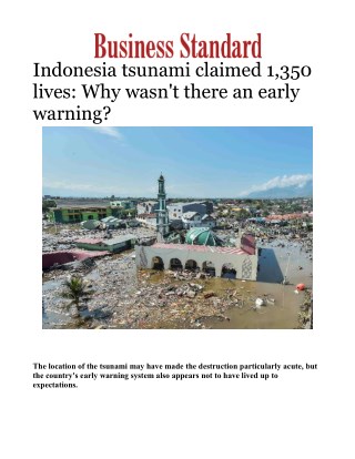 Indonesia tsunami claimed 1,350 lives: Why wasn't there an early warning?
