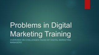 Problems in Digital Marketing Training: overview on challenge faced by marketing managers