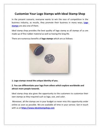 Buy Customized Logo Stamps Online