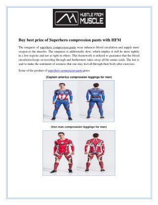 Buy the best prize of superhero compression pants with hfm