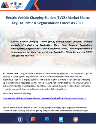 Electric Vehicle Charging Station (EVCS) Market Share, Key Futuristic & Segmentation Forecasts 2025