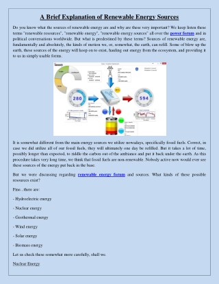 A Brief Explanation of Renewable Energy Sources