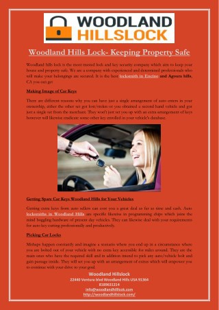 Woodland Hills Lock- Keeping Property Safe
