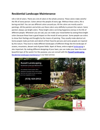 Residential Landscape Maintenance