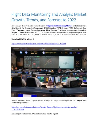 Flight Data Monitoring and Analysis Market Growth, Trends, and Forecast to 2022