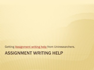 Assignment Writing Help