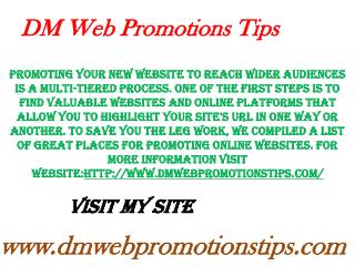 DM Web Promotions Tips