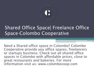 Shared Office Space| Freelance Office Space-Colombo Cooperative