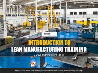 Introduction To Lean Manufacturing : Tonex Training